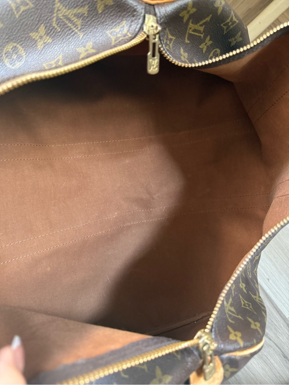 Louis Vuitton Brown Monogram Travel Tote with Natural Leather Trim - Picture 4 of 14